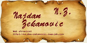 Najdan Zekanović vizit kartica